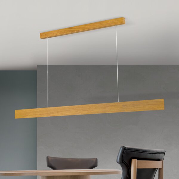 GIDEON modern LED függőlámpa , natúr fa, 2700lm
