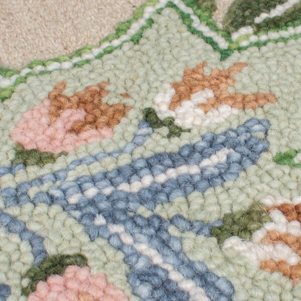 Zöld kézi szövésű gyapjú szőnyeg 120x170 cm Bryony Shaped Floral – Flair Rugs