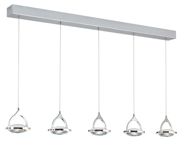 MOON modern kristály LED függőlámpa , króm, 1500lm