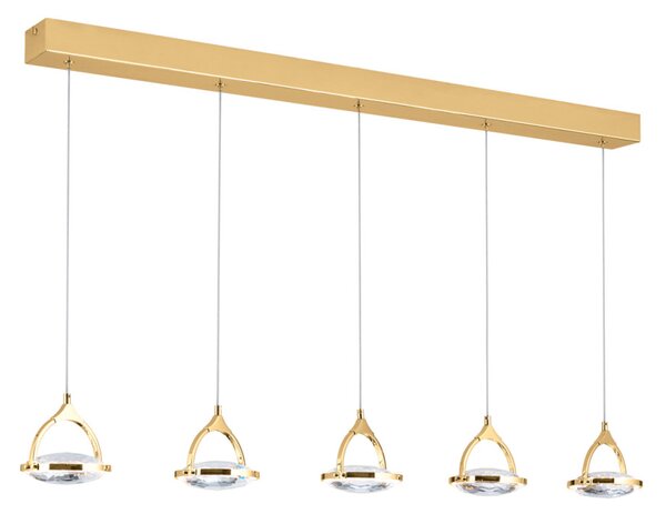 MOON modern kristály LED függőlámpa , arany, 1500lm