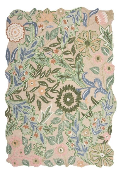 Zöld kézi szövésű gyapjú szőnyeg 200x290 cm Bryony Shaped Floral – Flair Rugs