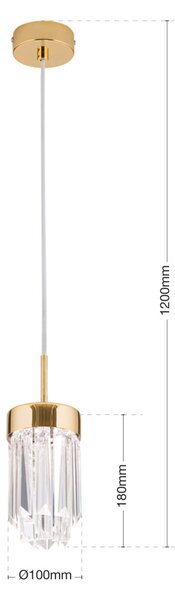 PRISM modern kristály LED függőlámpa , arany, 600lm