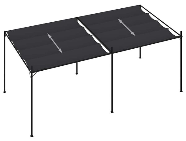Antracitszürke pavilon behúzható tetővel 600 x 300 x 233 cm