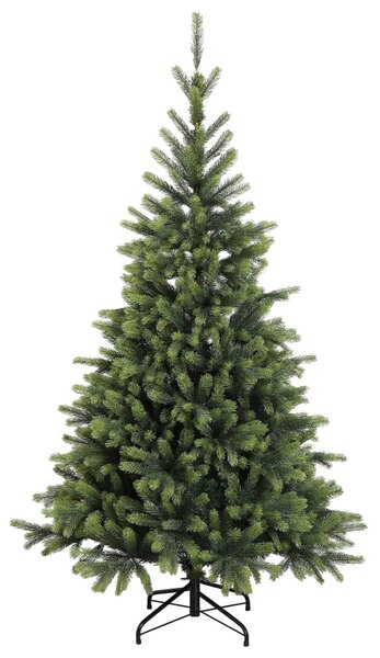 Műkarácsonyfa gömbbel 150 cm 150 LED Meleg fehér PVC és fém