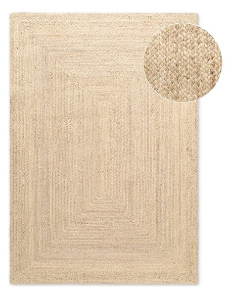 Világos natúr színű kétoldalas kézi szövésű juta szőnyeg 120x180 cm Sharmila Natural White – Hanse Home
