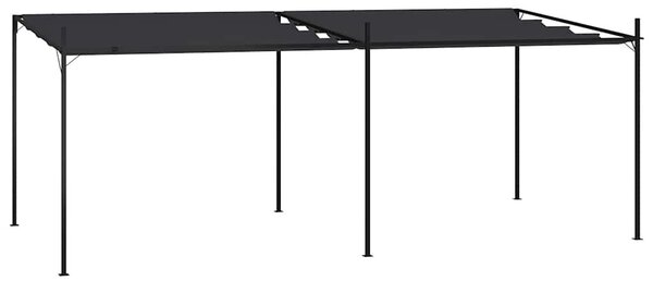 Antracitszürke pavilon behúzható tetővel 600 x 300 x 233 cm