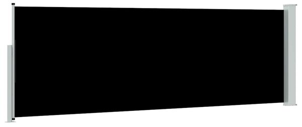Fekete behúzható oldalsó teraszi napellenző 100 x 300 cm