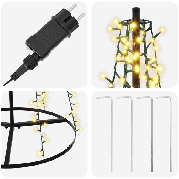 LED Karácsonyi Fenyő 165 cm 540 LED Meleg fehér Acél Fekete