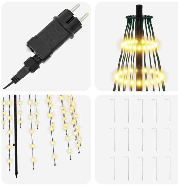 LED Karácsonyi Fenyő 235 cm 500 LED Meleg fehér Vas Fekete