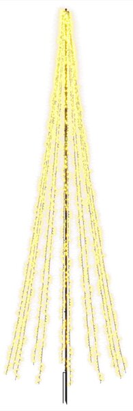 LED Karácsonyi Fenyő 485 cm 3000 LED Meleg fehér Acél Fekete