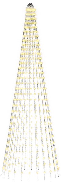 Karácsonyfa világítás rögzítőcövekkel és zászlórúddal 300 cm