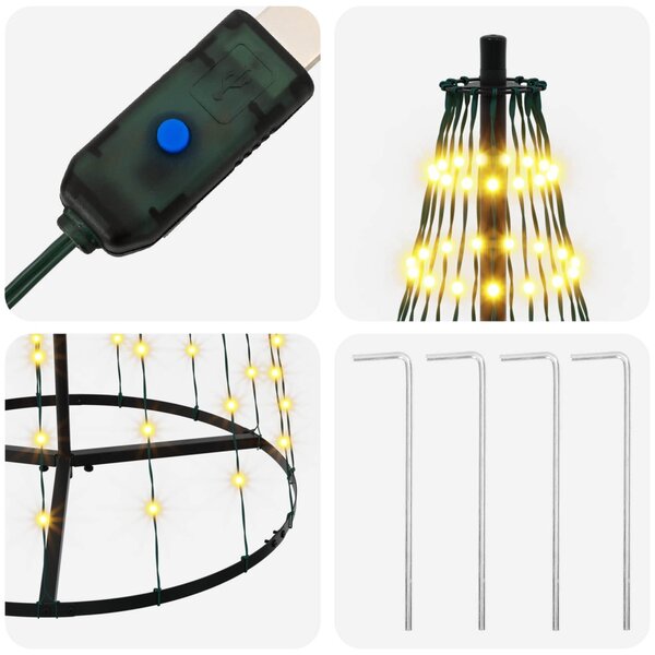 LED Karácsonyi Fenyő 165 cm 270 LED Meleg fehér Vas Fekete
