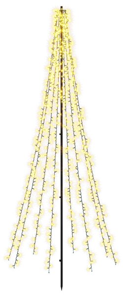 LED Karácsonyi Fenyő 235 cm 1000 LED Meleg fehér Acél Fekete
