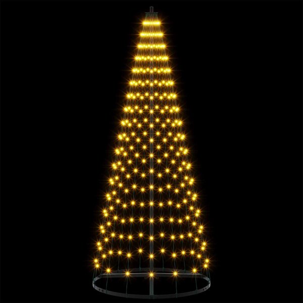 LED Karácsonyi Fenyő 165 cm 270 LED Meleg fehér Vas Fekete