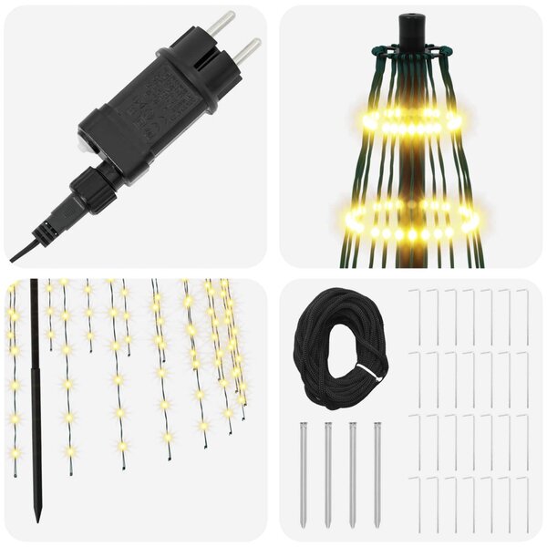 LED Karácsonyi Fenyő 385 cm 1148 LED Meleg fehér Vas Fekete