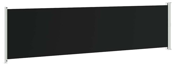Fekete kihúzható oldalsó terasz-napellenző 600 x 160 cm