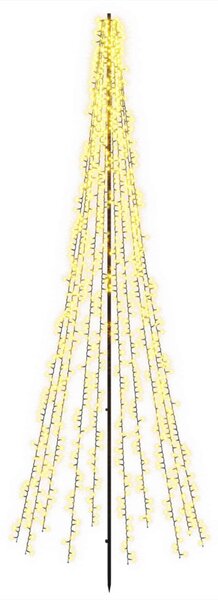 LED Karácsonyi Fenyő 285 cm 1550 LED Meleg fehér Acél Fekete