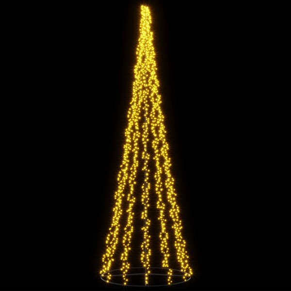 LED Karácsonyi Fenyő 485 cm 3000 LED Meleg fehér Acél Fekete