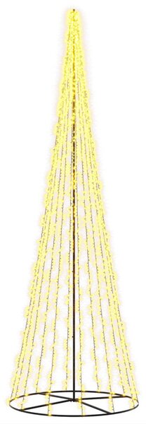 LED Karácsonyi Fenyő 485 cm 3000 LED Meleg fehér Acél Fekete