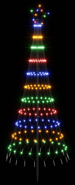 LED Karácsonyi Fenyő 180 cm 230 LED Többszínű Vas Fekete