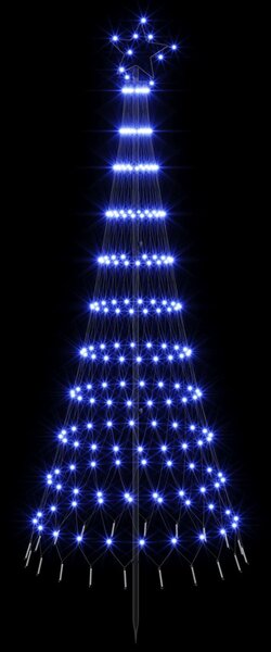 LED Karácsonyi Fenyő 180 cm 230 LED Kék Vas Fekete