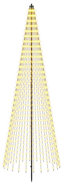 LED Karácsonyi Fenyő 285 cm 744 LED Meleg fehér Vas Fekete
