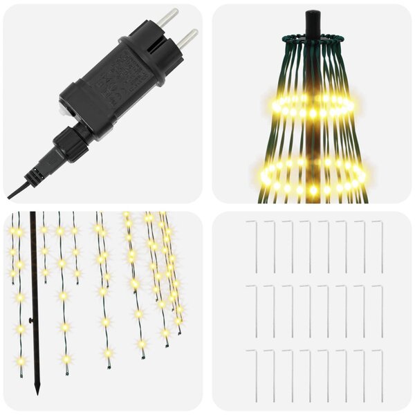 LED Karácsonyi Fenyő 285 cm 744 LED Meleg fehér Vas Fekete