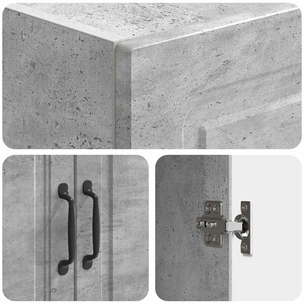 VidaXL Szekrény szett 2 db 33 x 34,5 x 87 cm Szerelt Fa Betonszürke
