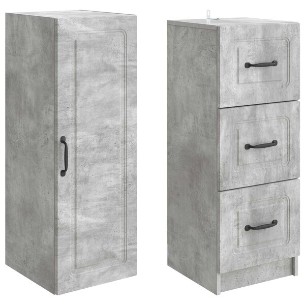 VidaXL Szekrény szett 2 db 33 x 34,5 x 87 cm Szerelt Fa Betonszürke