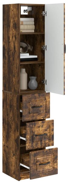 VidaXL Szekrény szett 2 db 33 x 34,5 x 87 cm Szerelt Fa Füstös Tölgy