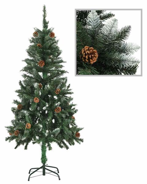 Megvilágított műkarácsonyfa tobozzal 150 cm