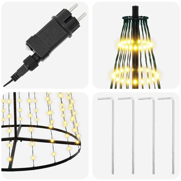 LED Karácsonyi Fenyő 285 cm 744 LED Meleg fehér Vas Fekete