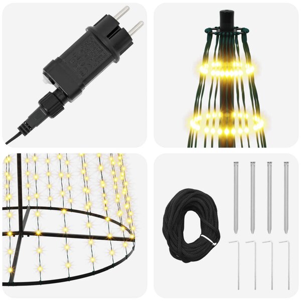 LED Karácsonyi Fenyő 485 cm 1632 LED Meleg fehér Vas Fekete