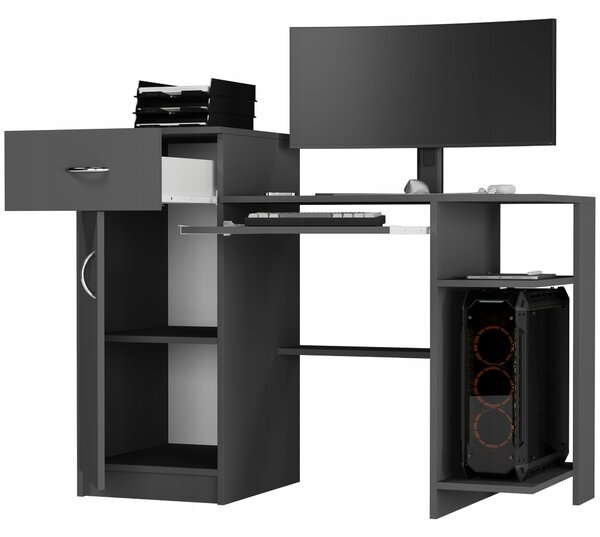 PC asztal Nymis (antracit). Akció -20%