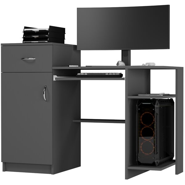 PC asztal Nymis (antracit). Akció -20%