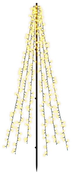 LED Karácsonyi Fenyő 165 cm 540 LED Meleg fehér Acél Fekete