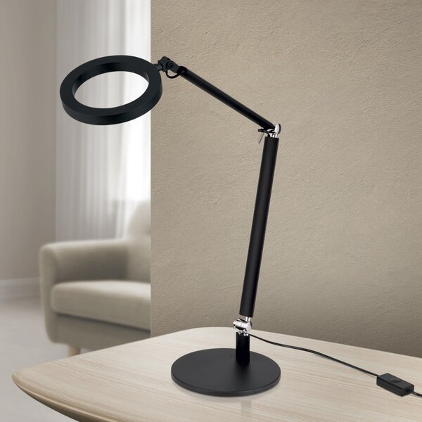RINGO modern LED asztali lámpa , fekete, 1100lm