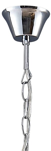 Lucande csillár Solveig, Ø 60 cm, 5 lámpás, króm, krómozott, dimmelhető, Króm / ezüst, Nappali / Étkező, Kristály