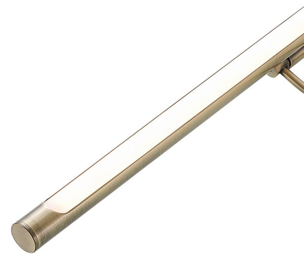 Lucande LED-es képvilágítás Dimitrij, ívelt, sárgaréz, fém, Bronz / antik sárgaréz, Nappali / Étkező, fém, Antik