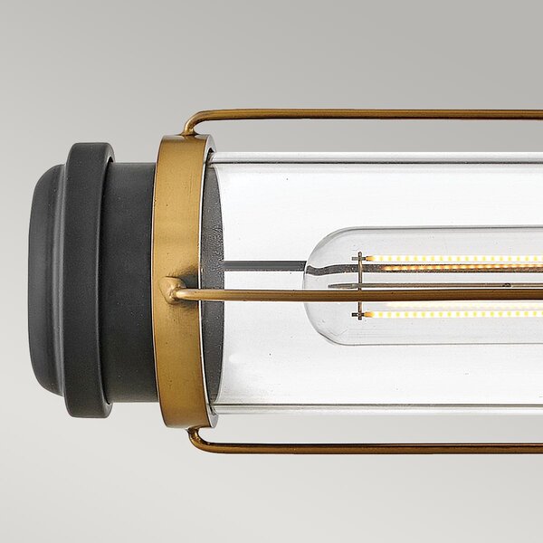 Hinkley lighting vintage fali lámpa masthead fekete sárgaréz átlátszó elshk-masthead2-hbbk IP44