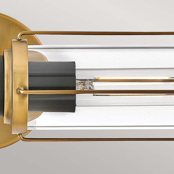 Hinkley lighting vintage fali lámpa masthead fekete sárgaréz átlátszó elshk-masthead2-hbbk IP44