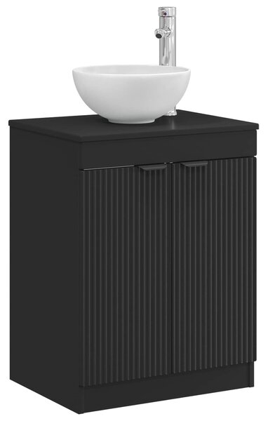 VidaXL Fürdőszoba Székény Fekete 54 x 41 x 70 cm Szerelt Fa