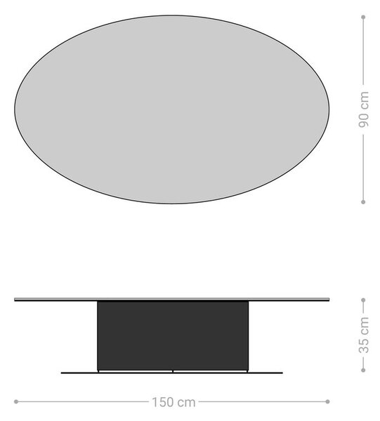 DELIFE Dohányzóasztal Casilda 150x90 cm kerámia Minas melange fehér-bézs középső láb effekt felület titán