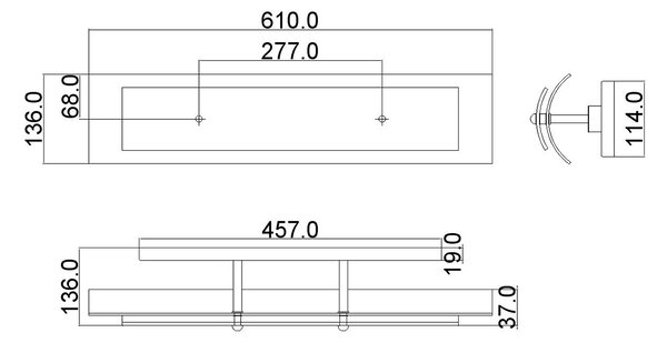 Hinkley modern fali lámpa duet króm elshk-duet3-bath IP44