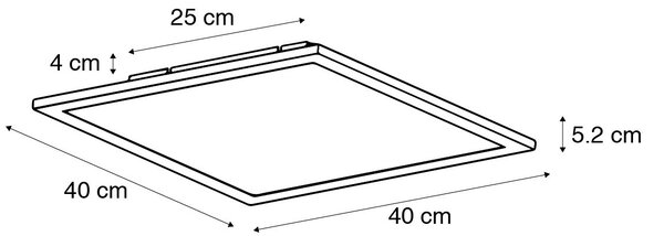 Modern LED panel fekete 40 cm LED-del - Liv