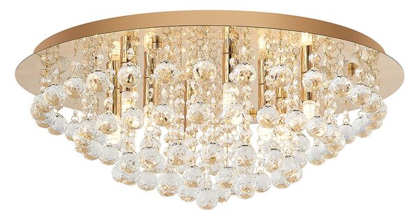 Mennyezeti Lámpa Lindby, Gillion, dimmable, Arany / Sárgaréz, Nappali, Kristály, Modern