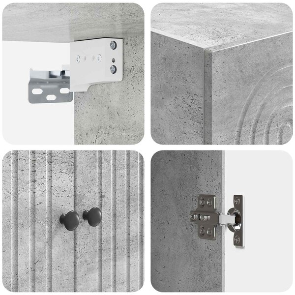 VidaXL Fali szekrény Betonszürke 66 x 34,5 x 90 cm Szerelt Fa