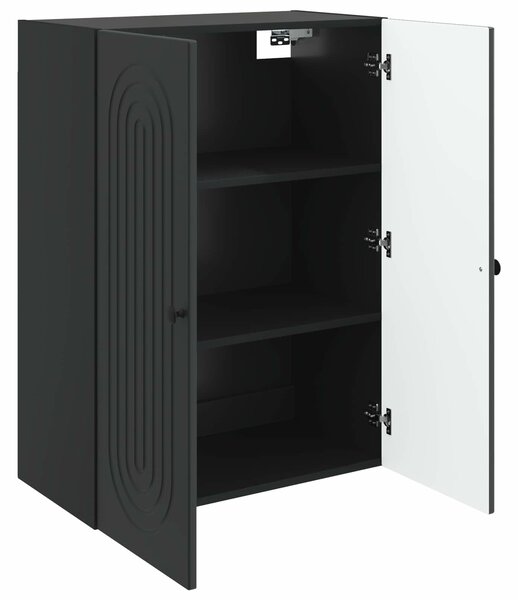 VidaXL Fali szekrény Fekete 66 x 34,5 x 90 cm Szerelt Fa