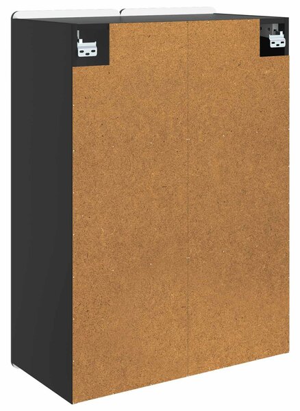 VidaXL Fali szekrény Fekete 66 x 34,5 x 92 cm Szerelt Fa