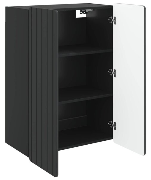 VidaXL Fali szekrény Fekete 66 x 34,5 x 92 cm Szerelt Fa